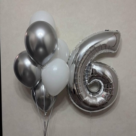 Набор шаров на 6 лет "Серебро"